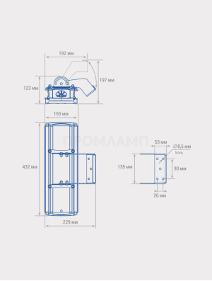 Размеры светильника TL-PROM SM 105 4K DIM FL D